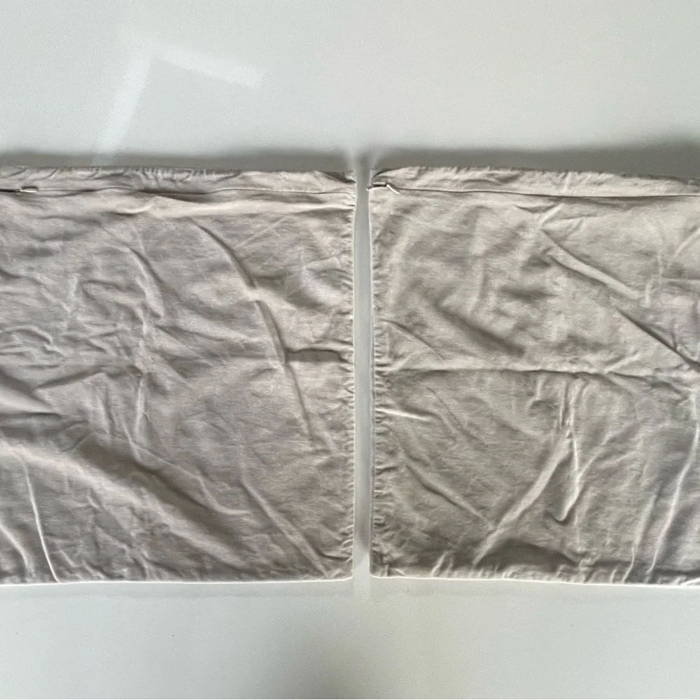 Set of 2 West Elm Diamond Studded Gray/tan (griege) Velveteen Pillow Covers